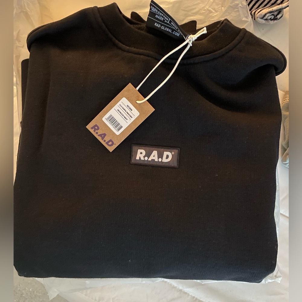 RAD global one black crew neck sweater
